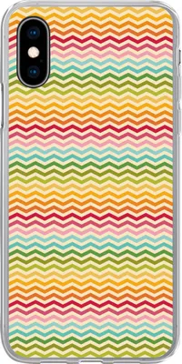 Produktbild von MuchoWow® Handyhülle Schutzhülle Hülle für Telefoonhoesje iPhone X Muster - Regenbogen - Retro Silikon Softcase Handy Hülle - Handyhülle