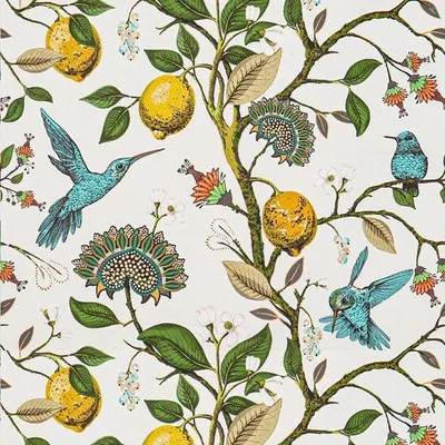 Produktbild von Unyqoos® Selbstklebende Tapete mit Blumenmuster und blauen Vögeln für jeden Raum