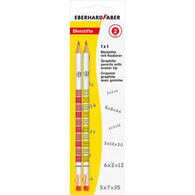 Produktbild von Bleistift '1x1' mit Tipradierer farbig sortiert VE=2 Stück