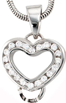 Produktbild von JOBO Anhänger Herz 925 Sterling Silber rhodiniert 20 Zirkonia