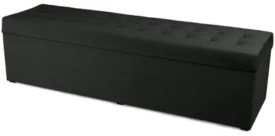 Produktbild von MG Design Polsterhocker Dunkelgrau 45x160 cm - Stauraum 190L, bis 300 kg, samtig-weich mit Schimmer, pflegeleicht, für Wohnzimmer & Flur