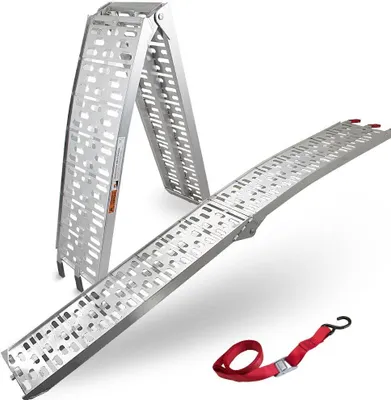 Produktbild von Bituxx klappbare Aluminium Auffahrrampe 2,28m bis 340kg Silbern MS-11362