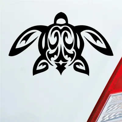 Produktbild von Auto Aufkleber Schildkröte Turtle Schildi Kröte Tribal 12x7 cm Schwarz Glanz Sticker Heckscheibenaufkleber