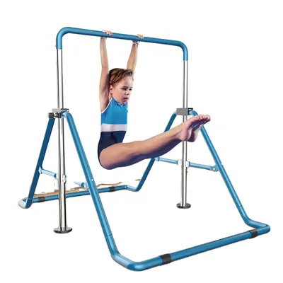 Obrázek produktu pro Vnitřní gymnastická tyč, výškově nastavitelná, z robustní oceli , modrá barva