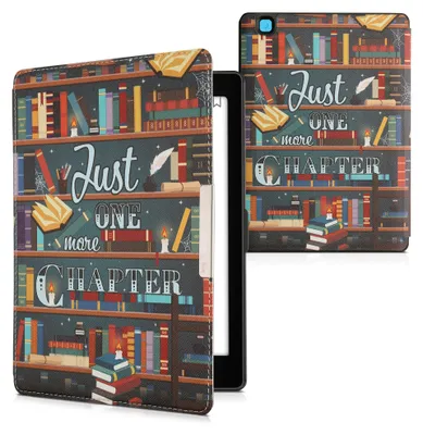 Produktbild von kwmobile Schutzhülle für Kobo Aura ONE Hülle - eReader Flip Case mit Auto Sleep Funktion - Bibliothek Motto mit Mehrfarbig
