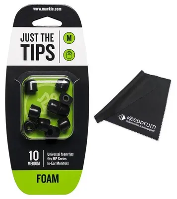 Image de Bouchons d'oreille Mackie pour écouteurs intra-auriculaires taille M avec chiffon