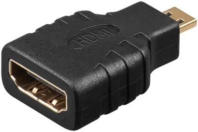 Produktbild von Goobay HDMI™ Adapter, vergoldet, HDMI™-Buchse (Typ A) > HDMI™ Micro-Stecker (Typ D)