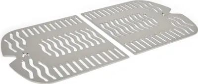 Two stainless steel grill grates are shown on a white background.