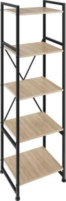Image de Etagère bibliothèque MANCHESTER style industriel 47,5 x 34,5 x 151,5 cm - Bois clair industriel, Chêne Sonoma