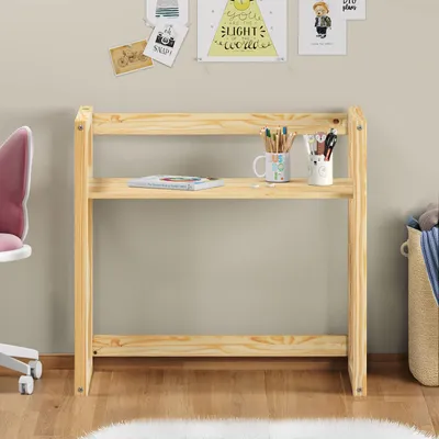 Produktbild von Kinderschreibtisch SUZA höhenverstellbar Massivholz natur - Tischplatte in 4 Höhen verstellbar, ideal für kleine Räume, minimalistisches Design im Montessori-Stil