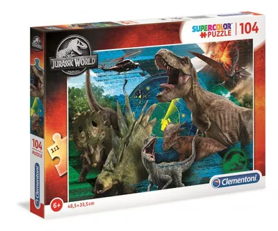 Obrázek produktu pro Clementoni Supercolor Puzzle - Jurský svět (104 dílků)