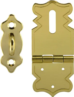Produktbild von Schmale Kassettenverschluss, Kistenverschluss, Stahl vermessingt, zum Nageln, 47X20mm