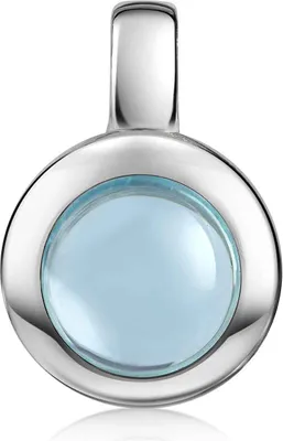 Produktbild von MATERIA by Matthias Wagner Blautopas Edelstein Anhänger Silber 925 rund  KA-38-Blautopas