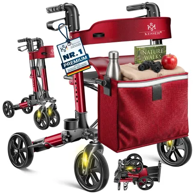 Produktbild von KESSER® Rollator Aluminium faltbar, höhenverstellbar & bis 136 kg belastbar