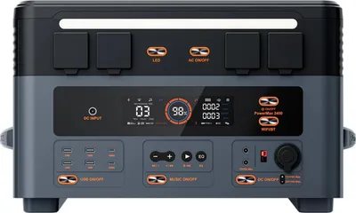 Produktbild von PowerMax 2400 - tragbare Powerstation - 2400 W - 1872 Wh - 1,2 h Schnellladung - App-Steuerung - LED-Licht - 16 Ausgänge