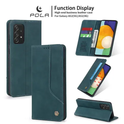 Immagine prodotto di Custodia retrò in Finto cuoio per Samsung Galaxy A52 5G / A52 4G custodia design portafoglio con porta carte e supporto blu