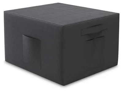 Zdjęcie produktu dla Pokrowiec ELONEO na materac składany 90x200x15 cm, z bocznymi kieszeniami, nadający się do prania, pokrowiec ochronny na materac gościnny, zamienia materac składany w nowoczesny taboret, antracytowy