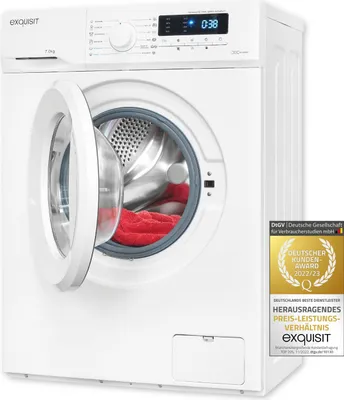 Produktbild von Exquisit Waschmaschine WA7014-020A weiss | 7 kg Fassungsvermögen | Energieeffizienzklasse A | 12 Waschprogramme | Kindersicherung | Startzeitvorwahl