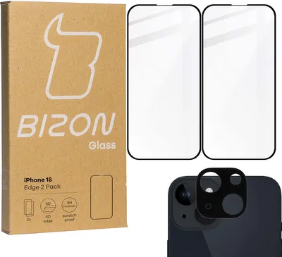 Produktbild von BIZON Edge 2x Bildschirmglas + Kameraglas Apple iPhone 15