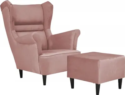 Produktbild von Family Meble Ohrensessel mit Hocker Zoja Relaxsessel Skandinavisch Bequemer Sessel Loungesessel Fernsehsessel Wohnzimmer Schlafzimmer Büro (MONOLI 63)