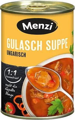 Produktbild von Menzi Gulasch Suppe ungarisch konzentriert 400 Ml Dose Würzig Konzentriert Lactosefrei Frei von Ei
