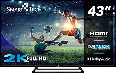 Produktbild von Smart-Tech 43FN01V3, 109,2 cm (43"), 1920 x 1080 Pixel, Full HD, DLED, DVB-C, DVB-S, DVB-S2, DVB-T, DVB-T2, Schwarz