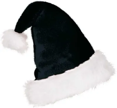 Produktbild von Mütze Nikolaus Plüsch in verschiedenen Farben Weihnachtsmütze Kopfbedeckung (schwarz)