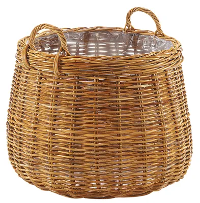 Produktbild von Lockardi Rattanübertopf Pflanzkorb Übertopf Pflanzkübel – Rattan lacak – rund - mit Folie - Größe L