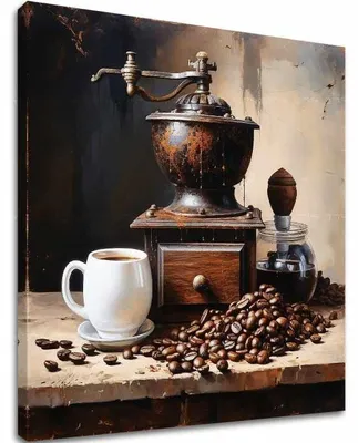 Obrázok produktu pre Kávové obrazy do kuchyne Umelecký pôžitok - 100x100 cm