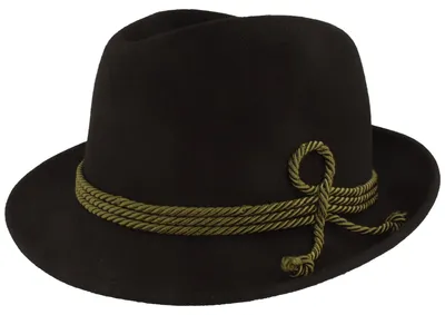 Kleiner Trilby Trachtenhut mit 3-fach Kordel von Hut-Breiter in schwarz