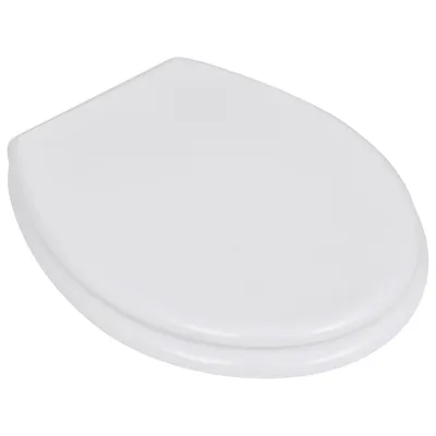 Image de vidaXL Siège de toilette MDF Couvercle Design simple Blanc
