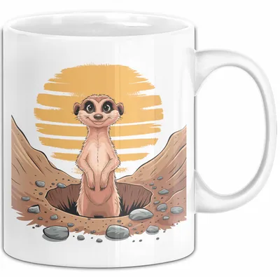Produktbild von Erdmännchen Tier Tasse Geschenk Lustige Geschenkidee Spruch (Weiß)