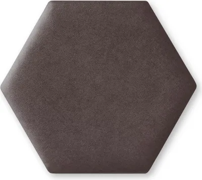Produktbild von TAPHICEROS Hex Wandpaneel Polsterpaneel, 30x26 cm, VELUTTO 17, Dunkelgrau, Wandkissen Hexagon Wandpolster Kopfteil für Bett Gepolstert Polsterplatte