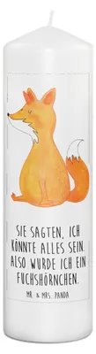 Produktbild von Mr. & Mrs. Panda Kerze Einhorn Fuchs 29 x 8 cm XL - Weiß - Geschenk, Unicorns, Stumpenkerze, Wachskerze, Fuchshörnchen, Erinnerungskerze, Bedruckte, Unicorn, Blockkerze