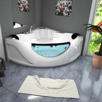 Produktbild von Whirlpool Vollausstattung Pool Badewanne Eckwanne Wanne W25H 150x150cm mit Heizung