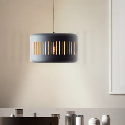 Produktbild von BRILLIANT Tyas Pendelleuchte 1flg schwarz/gold