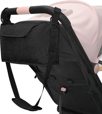 Produktbild von Kinderwagen-Organizer, schwarze Baby-Tasche mit Trageschlaufen