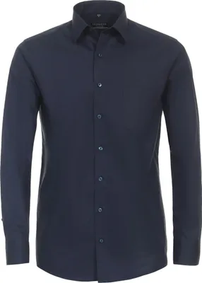 Produktbild von REDMOND Herren Businesshemd Langarm Kent Comfort-Fit Popeline Marine S