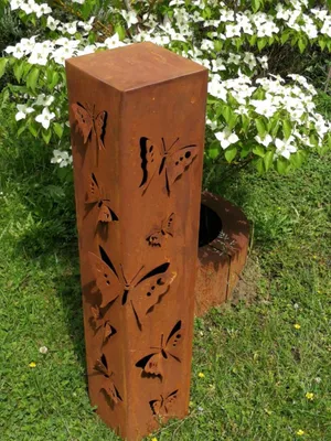 Produktbild von Edelrost Dekosäule Schmetterling 3D