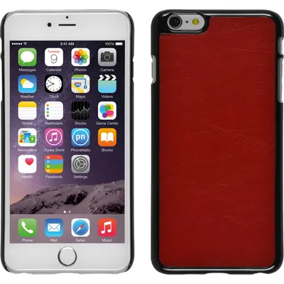 Produktbild von PhoneNatic Case kompatibel mit Apple iPhone 6 Plus / 6s Plus - Hülle rot Lederoptik Hard-case + 2 Schutzfolien