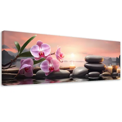 Immagine prodotto di Quadro su tela Rosa Zen-Arrangement 150x50 Feeby Rosa quadro per la parete pronto per essere appeso