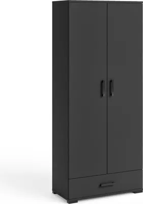 Obrázek produktu pro Vysoká dvoudveřová skříň 80 cm KLENRI - černá