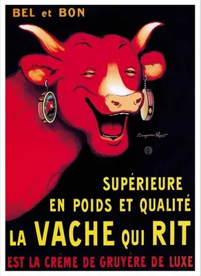 Image de La Vache qui Rit - Bel et Bon - Benjamin Rabier - 30x40cm Affiche Poster