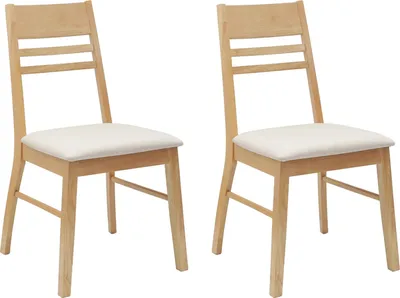 Zdjęcie produktu dla vidaXL Krzesła do jadalni 2 szt. naturalne 43 x 54 x 89 cm Lite drewno kauczukowe