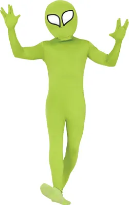 Immagine prodotto di Figura di avventura aliena con cappuccio e guanti per feste di Halloween, taglia: 52 - 54 (L) Colore: Verde