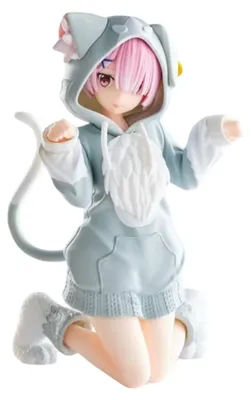 Productafbeelding van Betreft: Re:Zero - Starting Life in Another World, Yumemirize PVC-beeldje, Ram "Mofumofu" set, 11 cm
