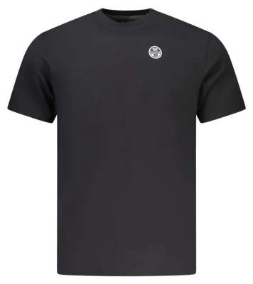 Produktbild von Herren Schwarz Kurzarm-T-Shirt mit Rundhals und Logo-Applikation