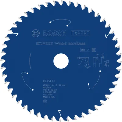 Zdjęcie produktu dla Piła tarczowa Bosch EXPERT Wood, 160 x 1,45 x 20 mm, Z48