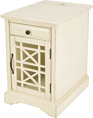Produktbild von FURNLUX Nachttisch Avola Creme 41cm / Hauptfarbe: Beige / Abmessungen: 41 x 64 x 56 cm