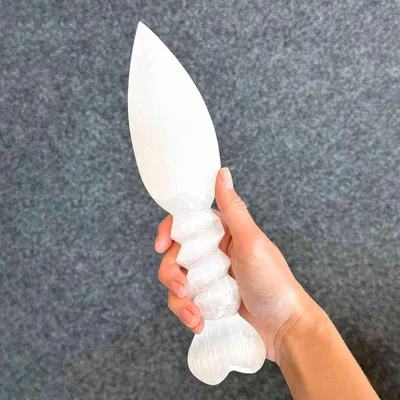 Produktbild von Selenit-Energiestab, 24,5 cm, polierter Naturstein für Meditation, Chakra-Arbeit, spirituelle Reinigung und Reiki